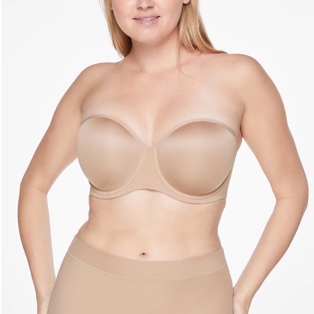 NWT Thirdlove 24/7 Classic Strapless Bra Microfiber Power Mesh Nude Size 36E